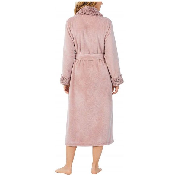 Carole Hochman Ladies' Plush Wrap Robe, Pink Large - Picture 2 of 4